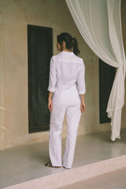 "Never Look Back" Island Linen Shirt