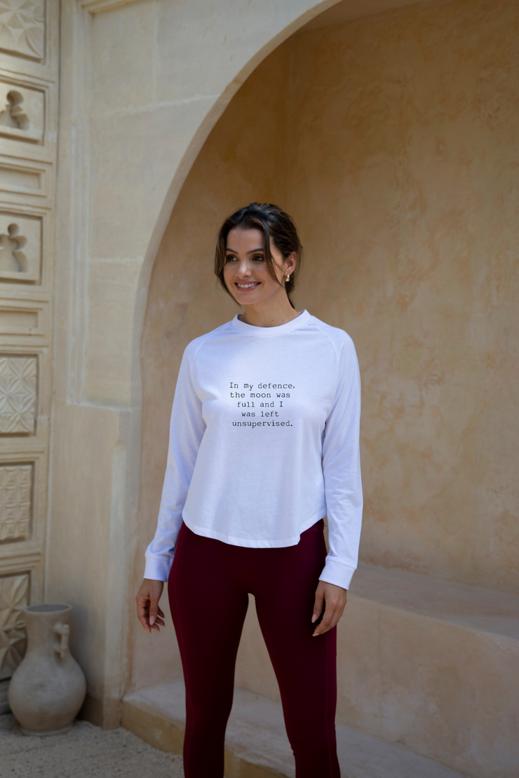 'Full Moon' Cross Back Long Sleeve Tee
