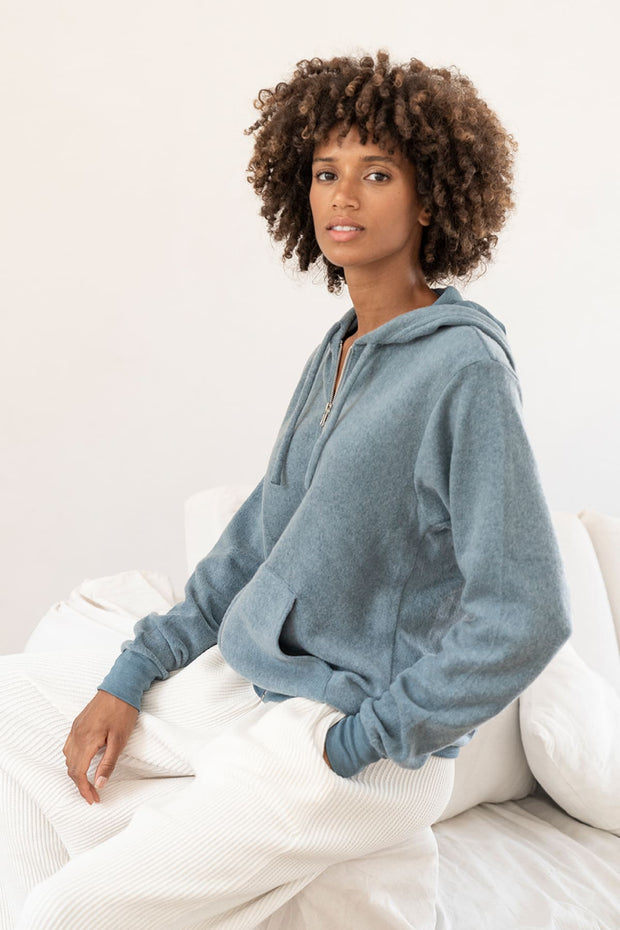 "Never Look Back" Embroidered Fleece Hoodie